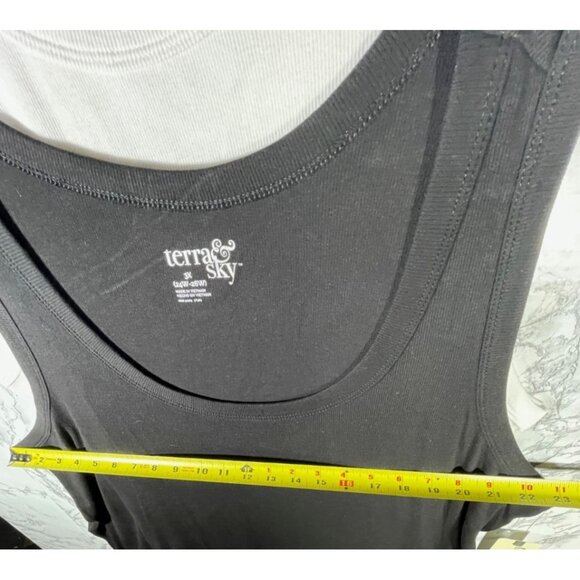 Terra & Sky Womens Size 3X 2-Pack Rib Tank Top Set Black & White Plus Size - Picture 4 of 8